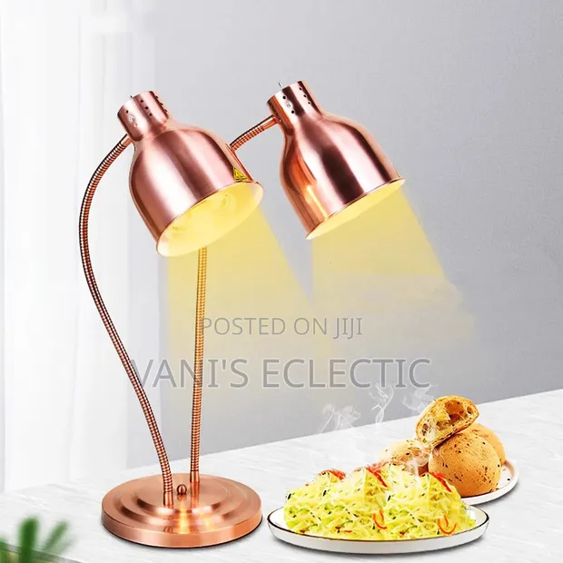Premium Dual-Head Food Warmer Lamp - Rose Gold - 1