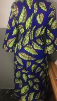 Ankara Shirt Dress - Blue Leaf Print - Size 12 - 2