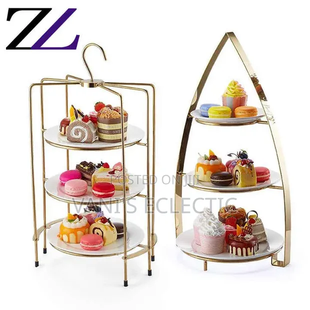Kyakyawan Rose Gold 3-Tier Triangle Dessert Stand - 1