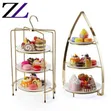 Elegant Rose Gold 3-Tier Triangle Dessert Stand - 1
