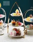 Elegant Rose Gold 3-Tier Triangle Dessert Stand - 2