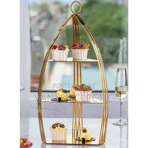 Kyakyawan 3-Tier Rose Gold Teardrop Dessert Stand