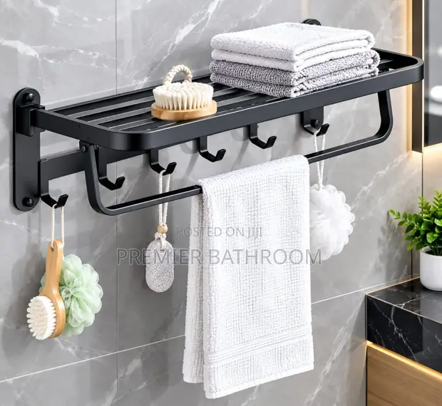 Black Multiple Towel Rack - 1