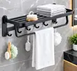 Black Multiple Towel Rack - 1