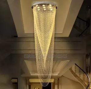 Long Drop Staircase Chandelier - Raindrop Curtain Style