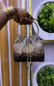 Luxe Sparkle Crystal Ombre Bucket Bag - 5