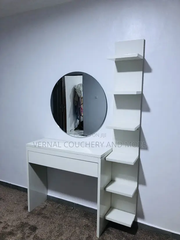 Home Interiors Vanity Table with Mirror & Shelving - 1