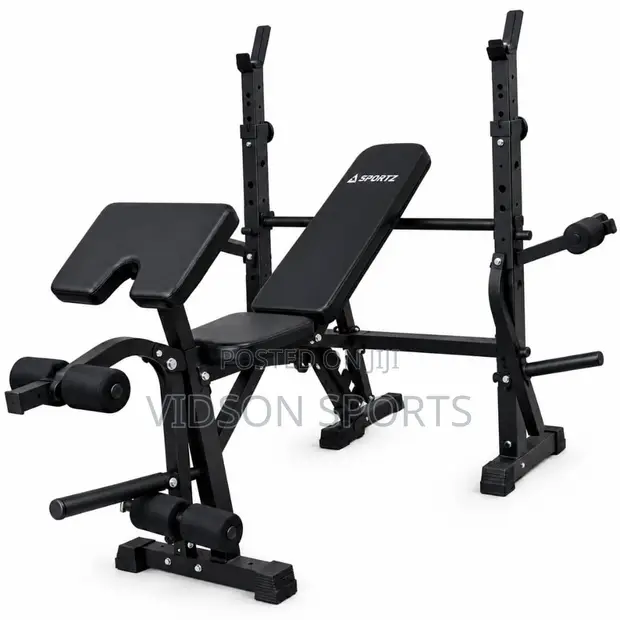 Multi-Function Adjustable Weight Bench with Dumbbell Rack - 1