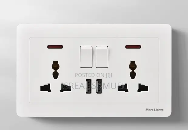 Double Wall Switch with Dual USB-A Ports - 1
