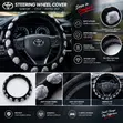 Classic Fluffy Steering Wheel Cover - Black/Gray - 1