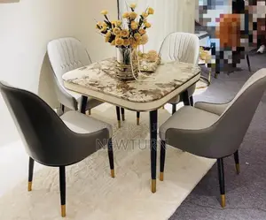 Luxury Unique Four Seater Marble Dining Set
