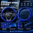 Classic Steering Wheel Cover with Blue Diamond Stone - 1