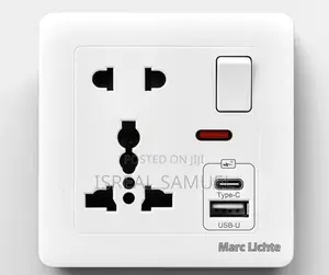 Modern Single Wall Switch with Type-C & USB-A Ports