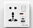 Modern Single Wall Switch with Type-C & USB-A Ports - 1