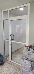 Sabon Ƙofar Aluminum Mai Hinges - Fari - 3
