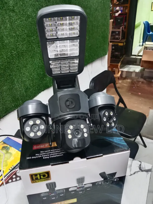 V380 Pro 3-Lens CCTV Camera with Floodlight - 1