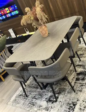 Unique Six-Seater Marble Dining Set