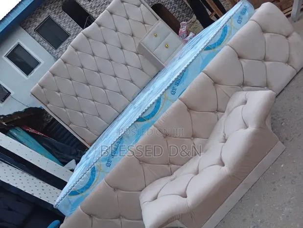 Complete King Size Luxury Bed Frame with Orthopedic Mattress - 1