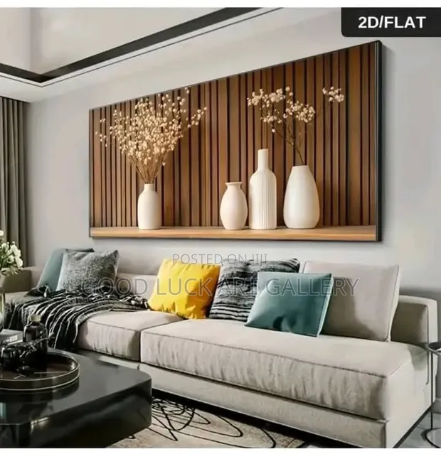 Modern Wood Slat Wall Panel with Floating Shelf - 1