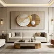Modern Geometric Gold Circle Canvas Wall Art - 2