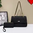 Vintage 2-in-1 Quilted Chain Shoulder Bag with Purse - 2