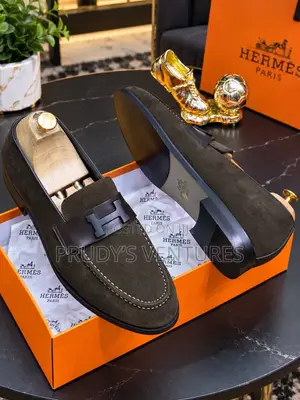 Hermes Men's High Quality Leather Loafers