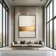 Vertical Abstract Wall Art - Navy Blue & White Textured Canvas - 3