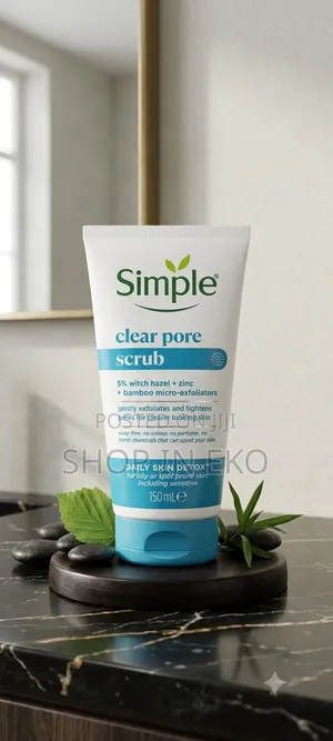 Simple Daily Skin Detox Clear Pore Scrub with 5% Witch Hazel – 150ml
