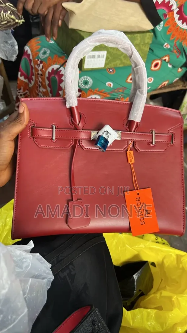 Hermes Red Leather Handbag - 1
