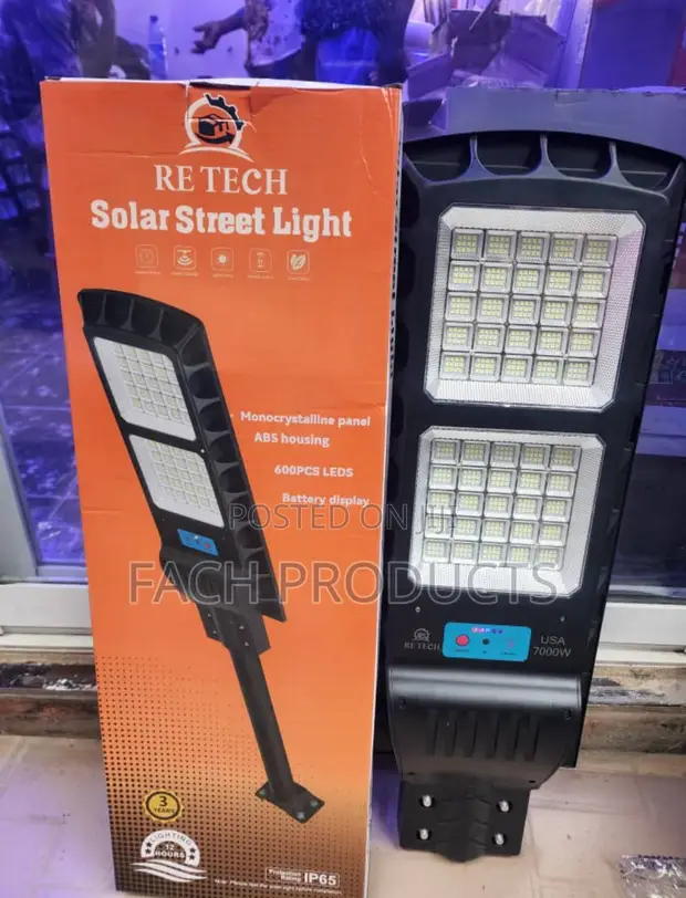 RE TECH 7000W Mai ɗorewa Mai Hana Ruwa Hasken Titin Rana - 1