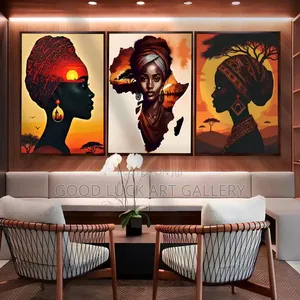 African Sunset Triptych Wall Art Set