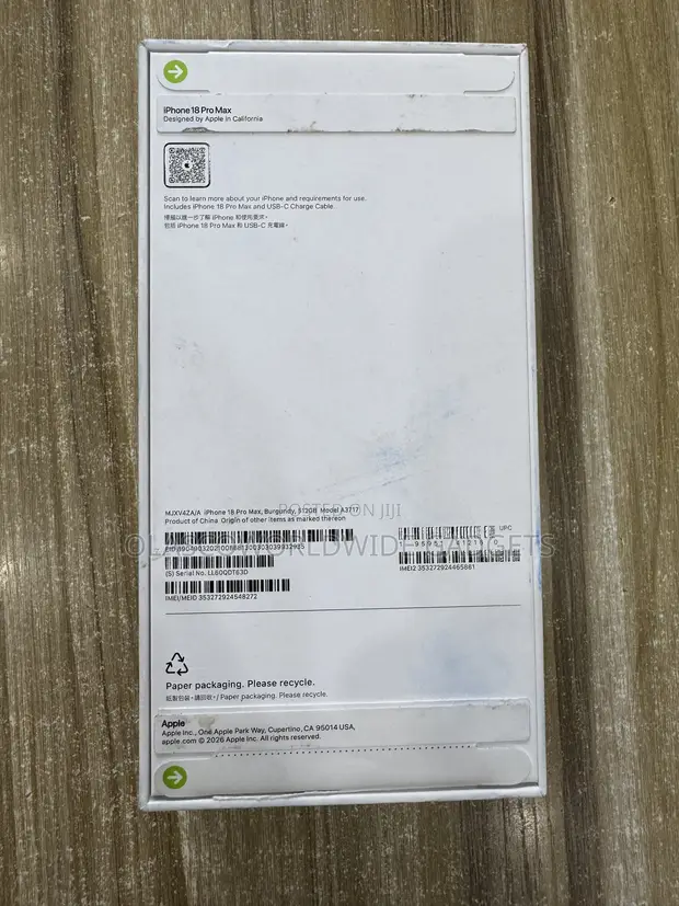 New Apple iPhone 18 Pro Max 512GB Burgundy - 1