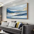 Abstract Navy Blue & Gold Foil Canvas Wall Art - 1
