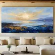 Abstract Navy Blue & Gold Foil Canvas Wall Art - 2