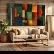 Large Abstract Geometric Canvas Wall Art - 1