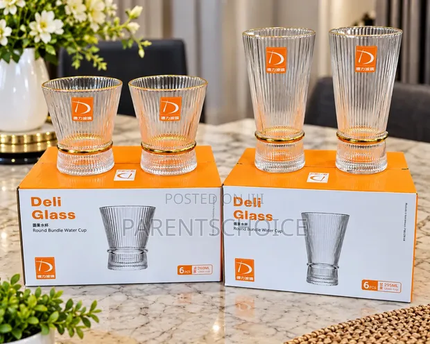 Deli Glass Round Water Cups (260ml & 295ml) - 1