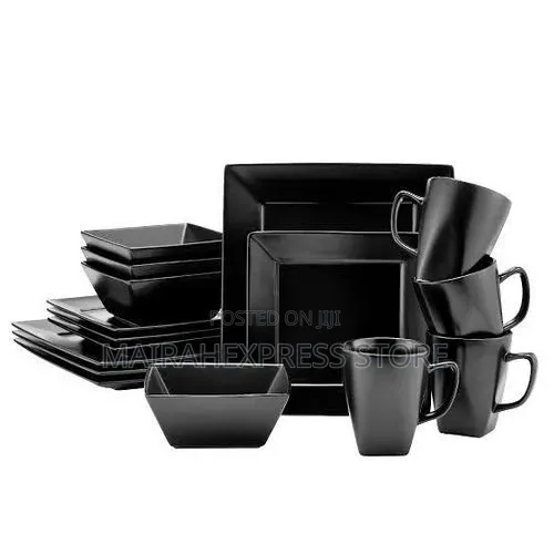 16 Pcs Unbreakable Square Dinner Set - AbsorbaStone - 1