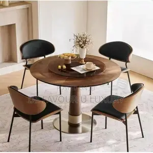 Home Interiors Modern Round Dining Table with 4 Chairs
