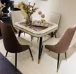 Home Interiors Marble Dining Table with 4 Chairs - 2