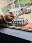 Beautiful Cream Canvas Sneakers - Low Cut Neck - 2