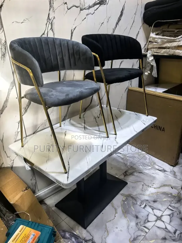 Kujerar Abincin Velvet ta Zamani - Grey Mai Dufe - 1