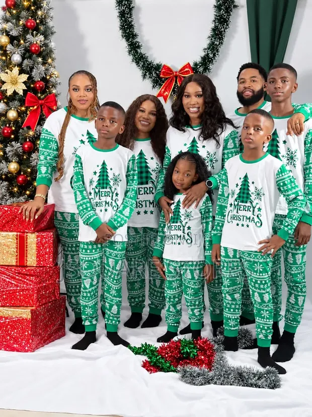 Green Tree Family Christmas Pyjamas - 1