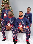 Blue Santa Family Christmas Pyjamas - 2