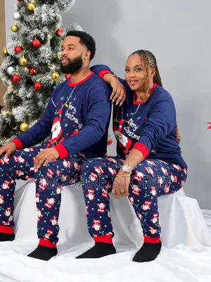 Blue Santa Family Christmas Pyjamas