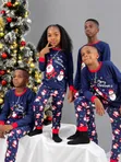 Blue Santa Family Christmas Pyjamas - 4