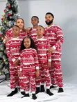 Wine Snowflake Family Christmas Pyjamas - 1