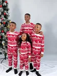 Wine Snowflake Family Christmas Pyjamas - 3