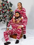 Wine Snowflake Family Christmas Pyjamas - 5