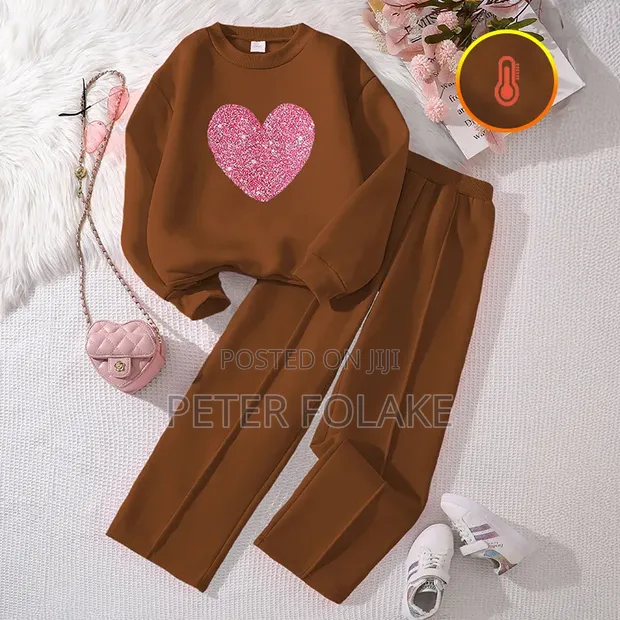 The Children's Place Girls Heart Sweatshirt & Pants Set (Pink) - 1