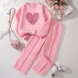 The Children's Place Girls Heart Sweatshirt & Pants Set (Pink) - 3